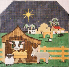 Kathy Schenkel Designs Tiny Nativity Scene Needlepoint Canvas