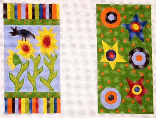 The Meredith Collection Blackbird and Sunflower Eyeglass Case Needlepoint Canvas