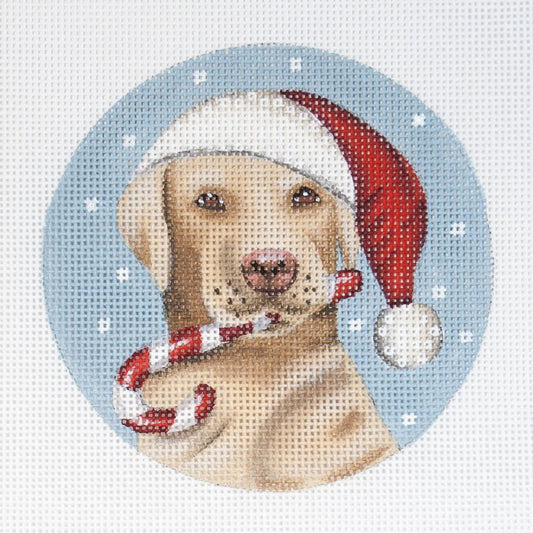 Melissa Shirley Designs Santa Yellow Lab Needlepoint Canvas