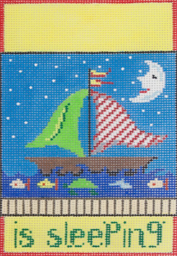 Patti Mann Sign Is Sleeping Sailboat Needlepoint Canvas