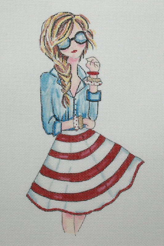 Alice Peterson Co. Summertime Girl Needlepoint Canvas