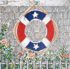 Cooper Oaks Design Red, White, Blue Nautical Needlepoint Canvas