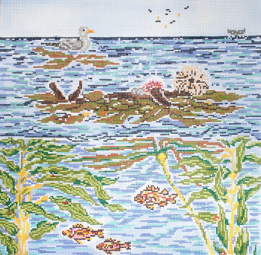 Cooper Oaks Design Floating Sea Otther Needlepoint Canvas