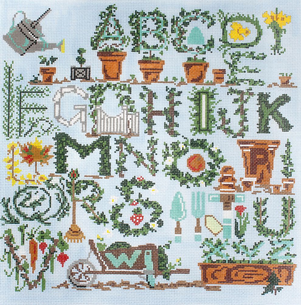 Cooper Oaks Design Fauna Alphabet Needlepoint Canvas