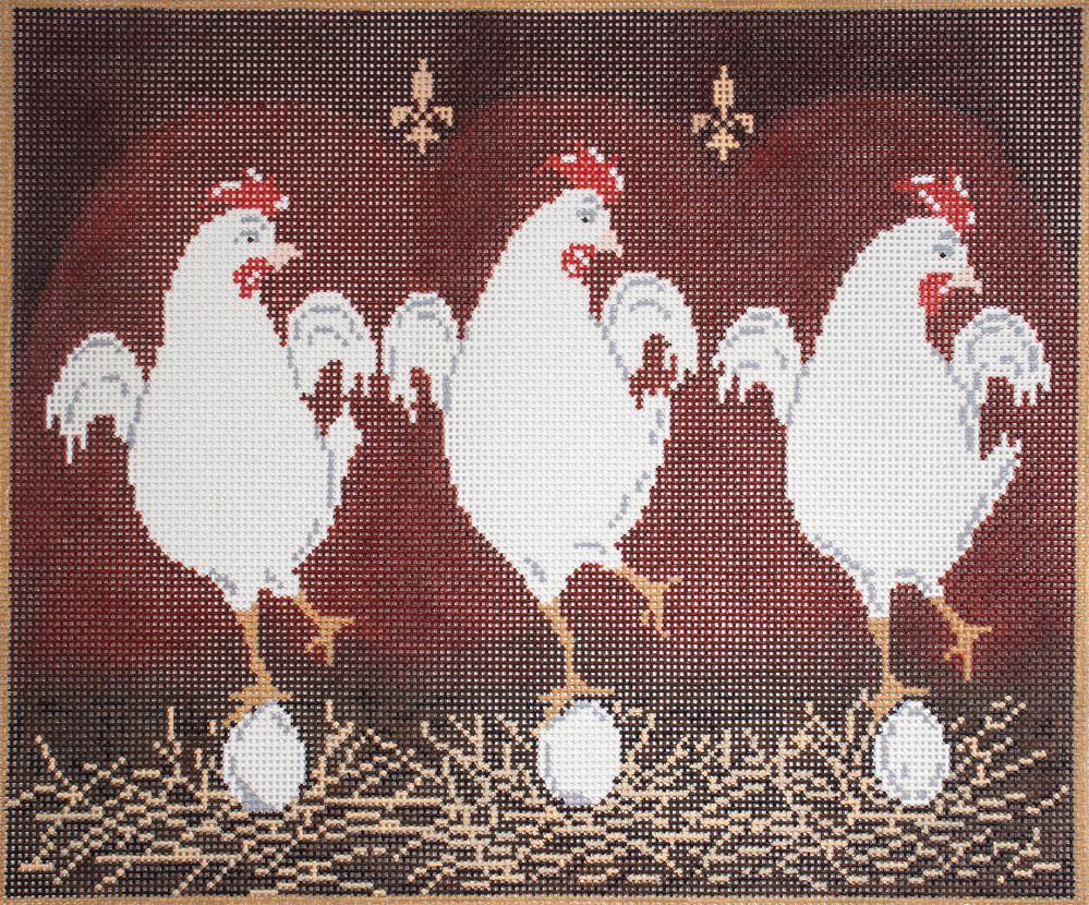 Cooper Oaks Design Dancing Chickens Needlepoint Canvas