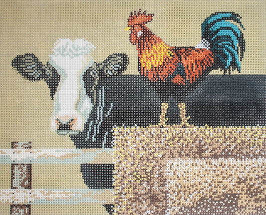 Cooper Oaks Design Barnyard Cow Needlepoint Canvas