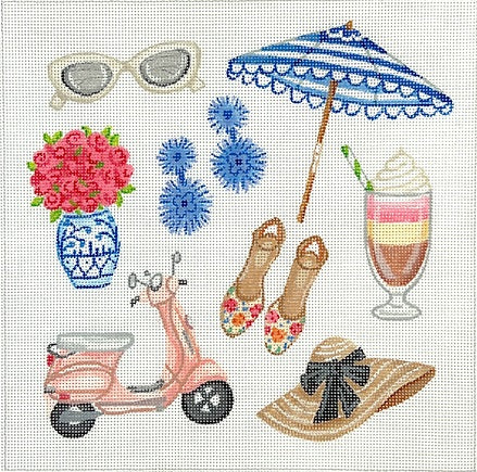 Kate Dickerson Needlepoint Collections Joanna Baker Summer Favorite Things Italy Inspired Needlepoint Canvas