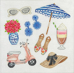 Kate Dickerson Needlepoint Collections Joanna Baker Summer Favorite Things Italy Inspired Needlepoint Canvas