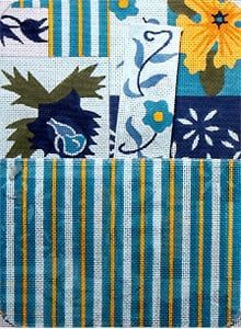 The Meredith Collection Blue and Yellow Flowers Petite Clutch