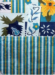 The Meredith Collection Blue and Yellow Flowers Petite Clutch