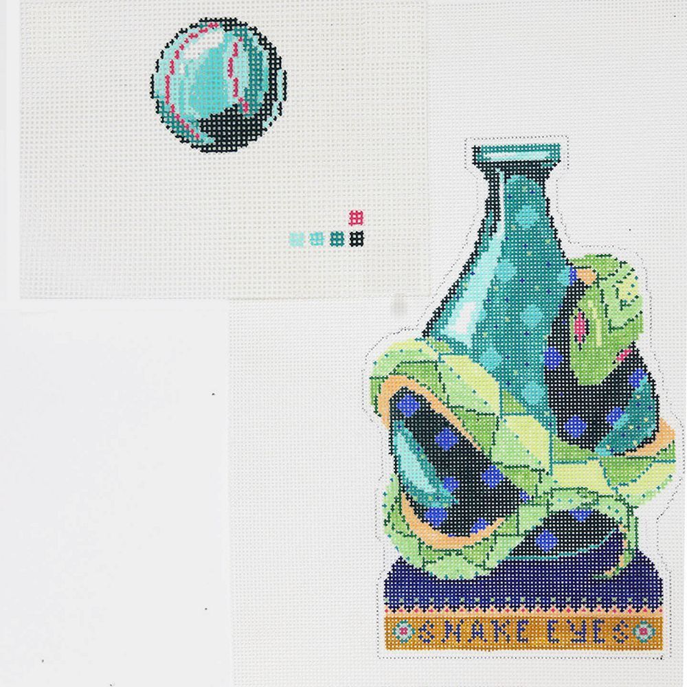 Rittenhouse Needlepoint Snake Eyes Halloween Bottle Needlepoint Canvas - 13M