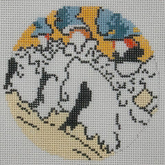 Changing Woman Designs Toulouse Lautrec Can Can Ornament Round Needlepoint Canvas