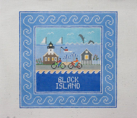 Doolittle Stitchery Block Island Square Needlepoint Canvas