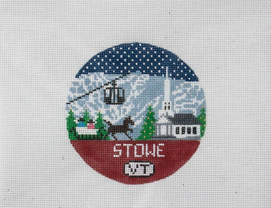 Doolittle Stitchery Stowe Round Needlepoint Canvas