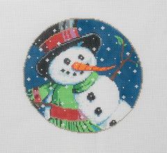Fleur de Paris Corp Frosty Snowman Ornament Needlepoint Canvas