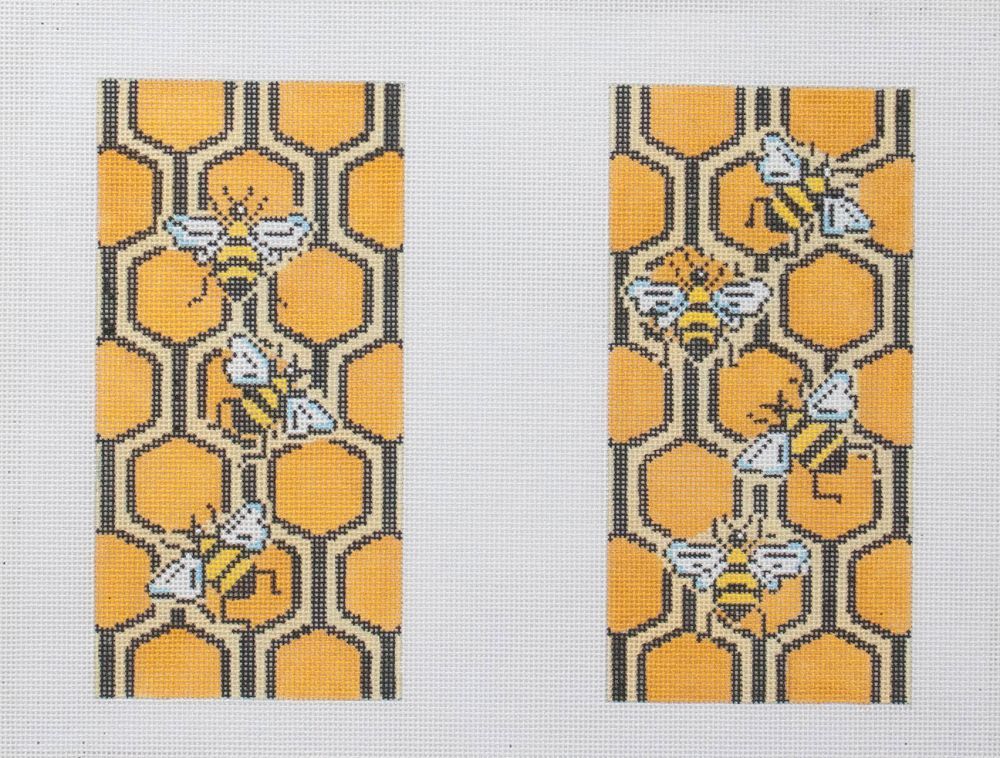 The Meredith Collection Bee and Honeycomb Eyeglass Case Needlepoint Canvas