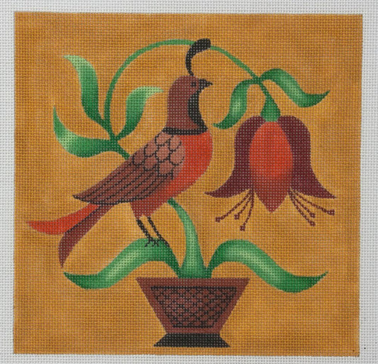 Ewe & Eye Folk Bird II Needlepoint Canvas