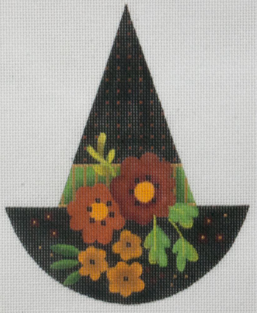 Melissa Shirley Designs Witch Hat - 2Rusty Blooms Needlepoint Canvas