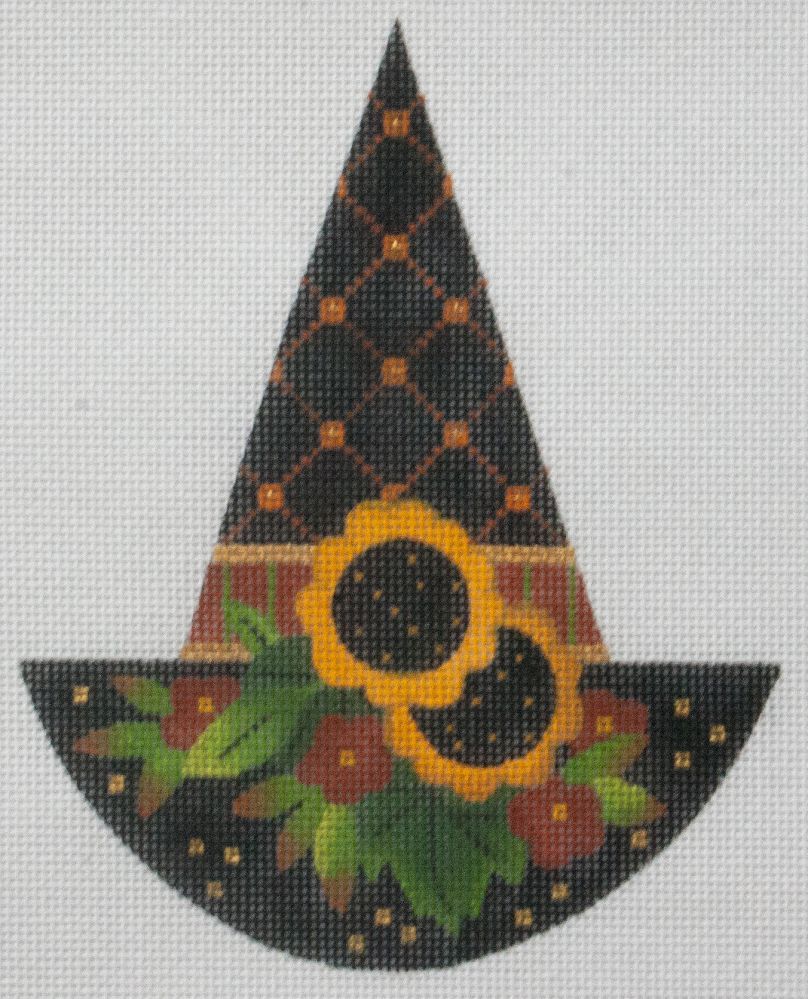 Melissa Shirley Designs Witch Hat - Sunflowers Needlepoint Canvas