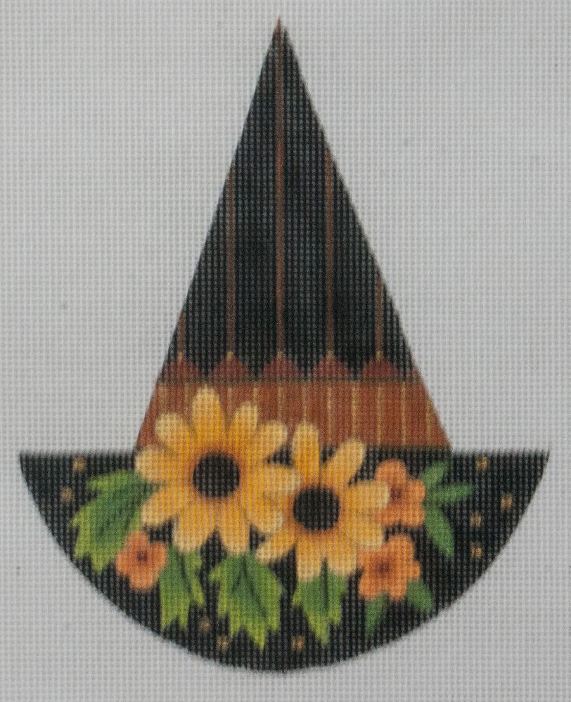 Melissa Shirley Designs Witch Hat - Blk Eyed Daisy Needlepoint Canvas