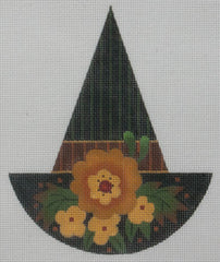 Melissa Shirley Designs Witch Hat - Gold Flower Needlepoint Canvas