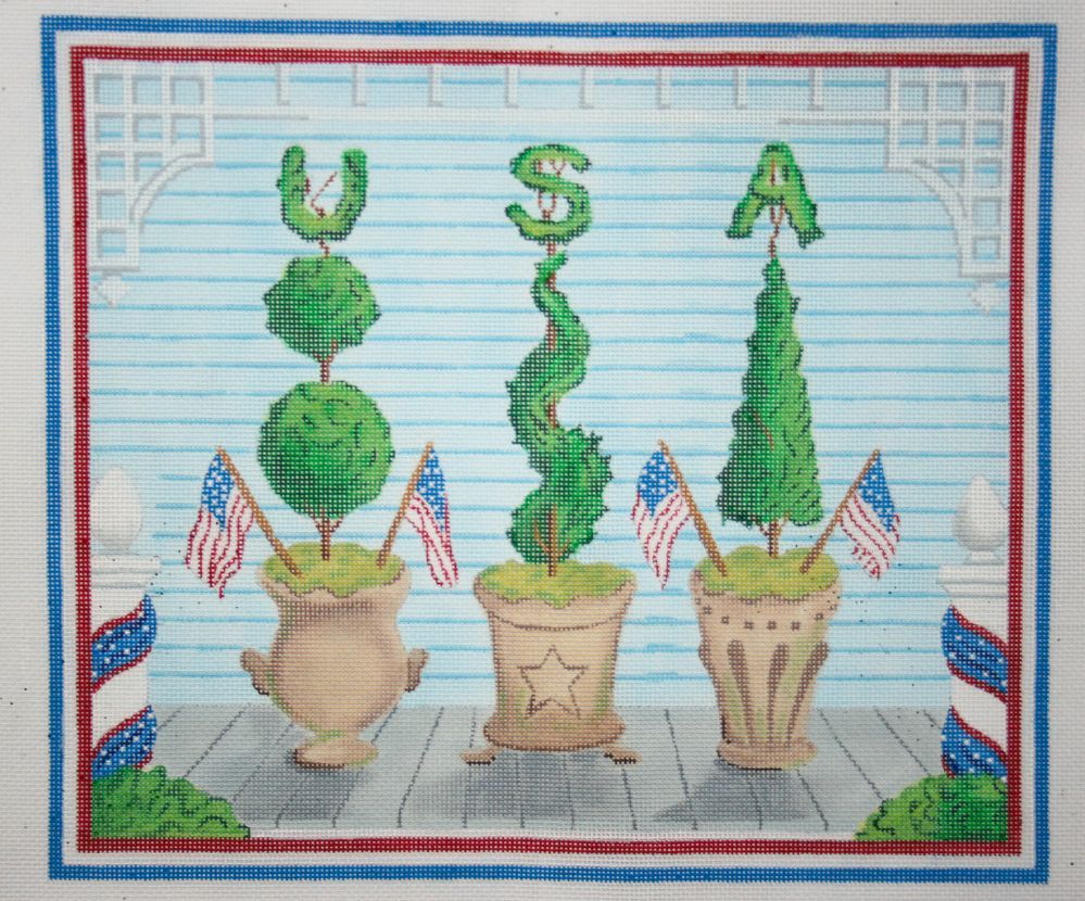 Kate Dickerson Needlepoint Collections American Front Porch Summer Needlepoint Canvas
