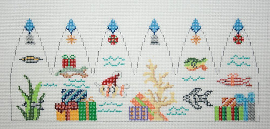 Canvas Connection Christmas Fish Carousel Needlepoint Canvas