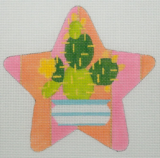 Raymond M. Crawford Cactus #3 Star Needlepoint Canvas