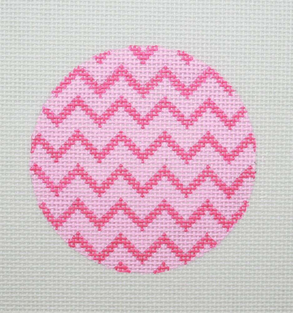 Kate Dickerson Needlepoint Collections Bright Disk Letter Pinks Zigzag Letter Needlepoint Canvas