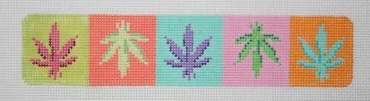 Kate Dickerson Needlepoint Collections Cuff - Weed Leaves - Andy Warhol Colors Needlepoint Canvas