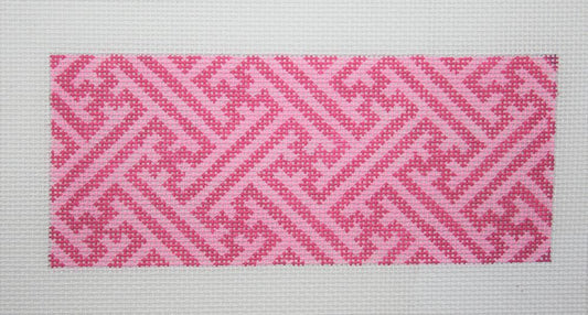 Kate Dickerson Needlepoint Collections - Chinoiserie Lattice - Double Pink Needlepoint Canvas - 6 x 2.5