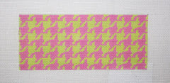 Kate Dickerson Needlepoint Collections Jewelry Box/Wallet Insert - Houndstooth - Pink & Lime Needlepoint Canvas