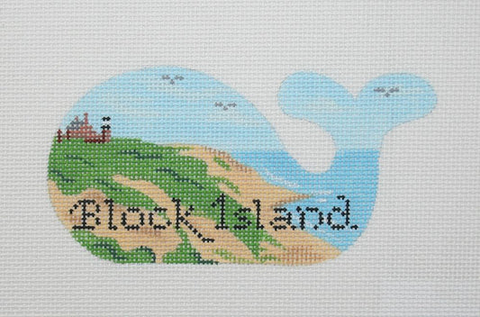 Kate Dickerson Needlepoint Collections Mini Whale - Block Island Scene Needlepoint Canvas