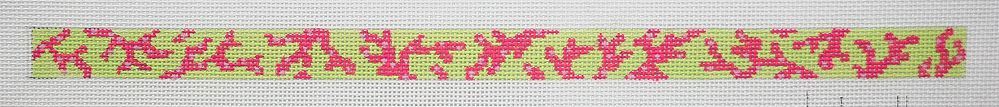 Kate Dickerson Needlepoint Collections Sunglass Strap - Pink Coral on Lime Needlepoint Canvas