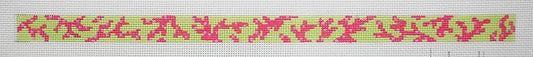 Kate Dickerson Needlepoint Collections Sunglass Strap - Pink Coral on Lime Needlepoint Canvas