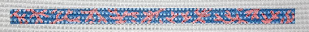 Kate Dickerson Needlepoint Collections Sunglass Strap Red Coral on Navy Needlepoint Canvas