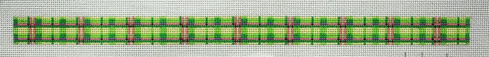 Kate Dickerson Needlepoint Collections Sunglass Strap - Pink & Green Madras Needlepoint Canvas