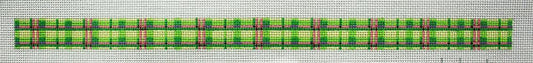 Kate Dickerson Needlepoint Collections Sunglass Strap - Pink & Green Madras Needlepoint Canvas