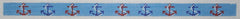 Kate Dickerson Needlepoint Collections Sunglass Strap - Red, White & Blue Anchors on Cobalt Blue Needlepoint Canvas