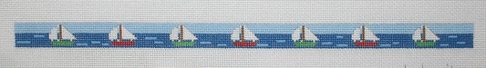 Kate Dickerson Needlepoint Collections Sunglass Strap - Sailboats on The Water Needlepoint Canvas