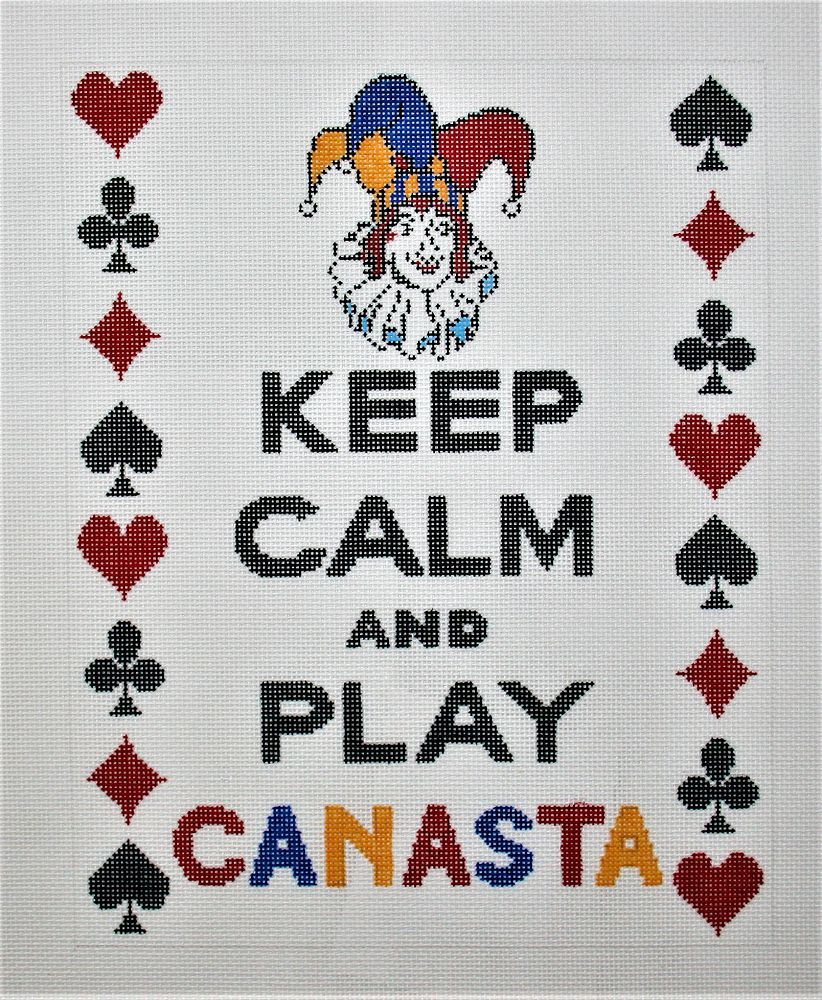 Kate Dickerson Needlepoint Collections “Keep Calm & Play Canasta” Needlepoint Canvas