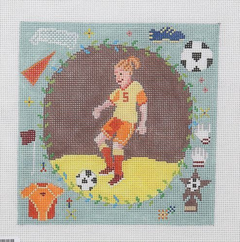 Birds of a Feather Soccer Girls Needlepoint Canvas