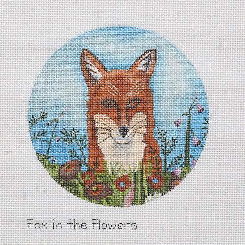 PLD Designs Catherine Nolin Fox in the Flowers Needlepoint Canvas