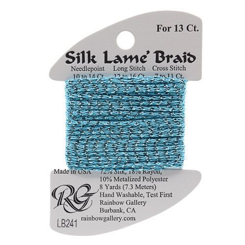 Rainbow Gallery Silk Lame Braid 13 - 241 Scuba Blue