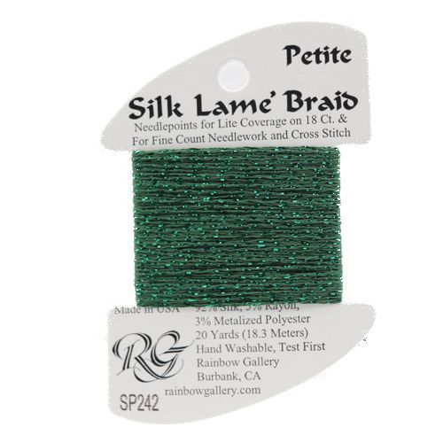 Rainbow Gallery Silk Lame Braid Petite - 242 Peacock Green