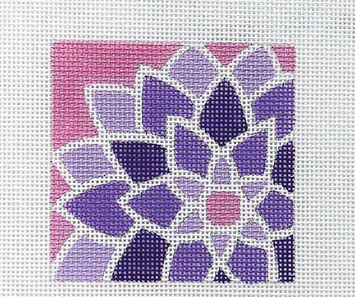 Pepperberry Designs Purple Graphic Flower Needlepoint Canvas