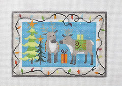 Pippin Studio Reindeer Lights Needlepoint Canvas