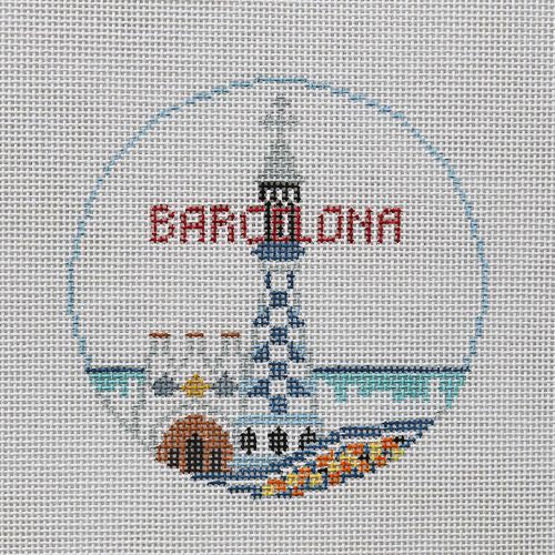 Kathy Schenkel Designs Barcelona Round Needlepoint Canvas