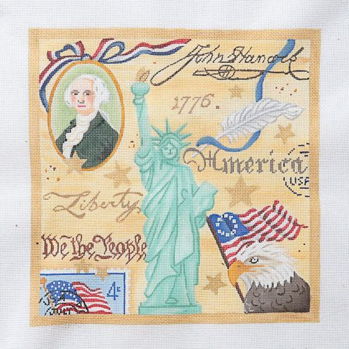 Kate Dickerson Needlepoint Collections Collage Historic Independence Needlepoint Canvas