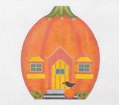 Melissa Shirley Designs Pumpkin House Striped Door Needlepoint Canvas